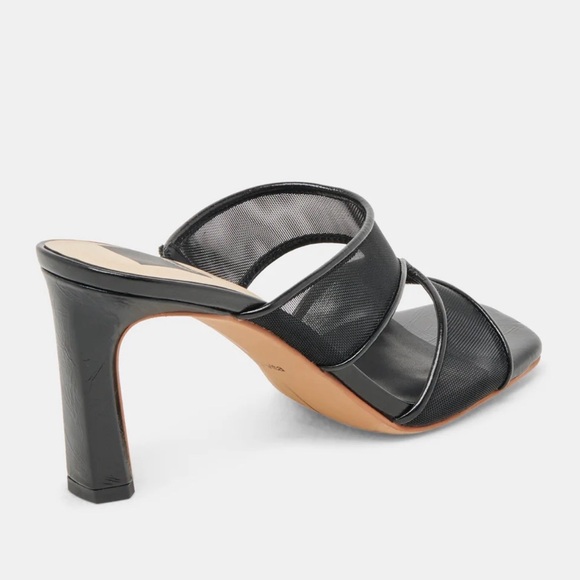 NWT DOLCE VITA GITEL ONYX MESH Women Heeled Sandals, Size 8 - Picture 4 of 6